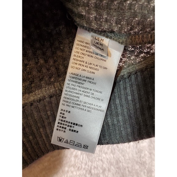 We The Free Sweater Womens Medium Olive Long Sleeve Round Neck Pockets Pullover - Picture 8 of 10